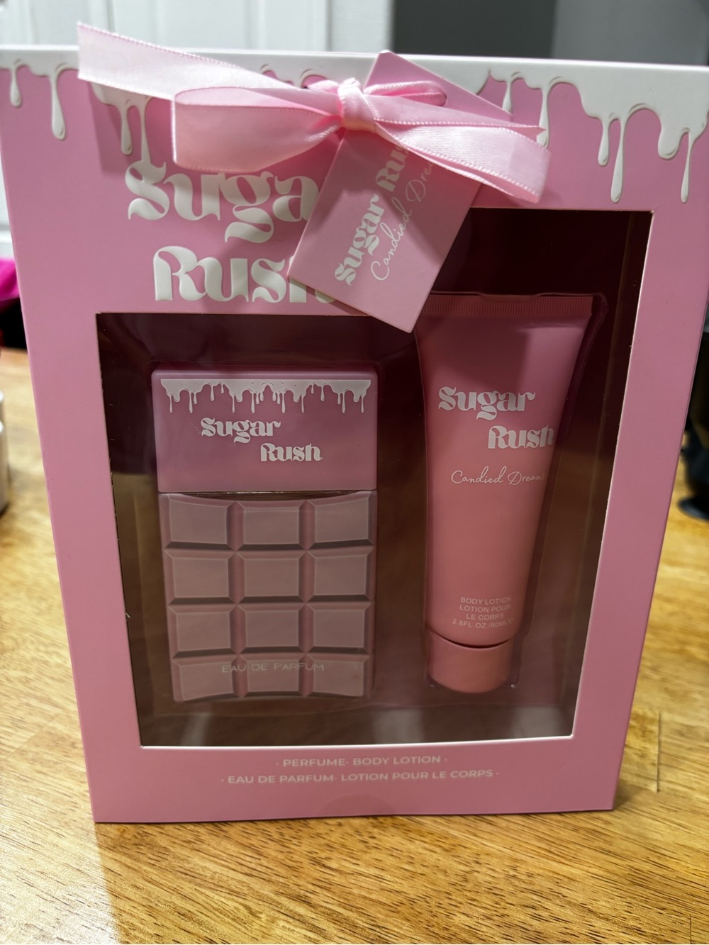 Sugar Rush Candied Dreams fragrance set featuring a perfume and body lotion.